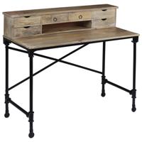 VidaXL Schrijftafel 110x50x96 cm massief mangohout en staal - thumbnail