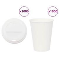 VidaXL Papieren koffiekopjes met deksel 1000 st 12oz 300 ml - thumbnail