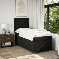 Boxspring met matras stof zwart 140x200 cm - thumbnail