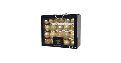 Decoris kerstballen set Glas 42st parel 5-6-7cm