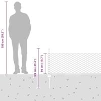 VidaXL Hek met paal zilver 0,5 x 10 m staal - thumbnail