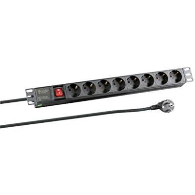 EFB Elektronik EK631DE.2 19 inch netwerkkast-stekkerdoos 1 HE geaard contactdoos incl.