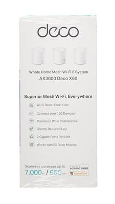 Deco X60 - Draadloze router - GigE, 802.11ax - 802.11a/b/g/n/ac/ax - Dual Band - set van 3 - wit