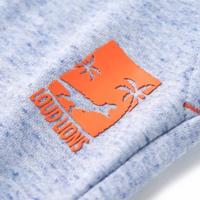 Kindershorts met trekkoord 140 gemleerd blauw - thumbnail