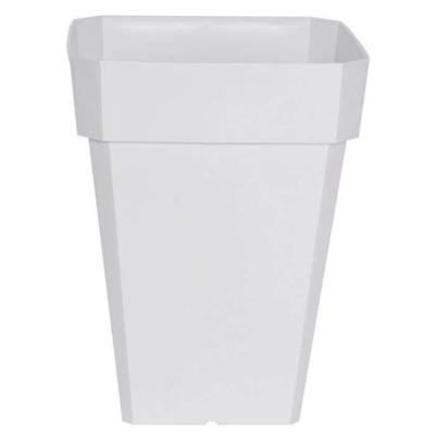 Fioriera quadrata RIVIERA SOLEILLA - Plastica - Altezza 53 cm - Bianco