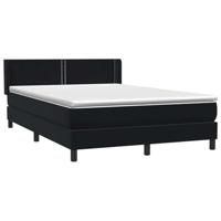 Boxspring met matras fluweel zwart 160x220 cm - thumbnail