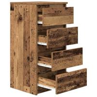 Dressoir 37,5x35x76 cm bewerkt hout oud houtkleurig - thumbnail