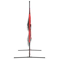 VidaXL Honkbalnet draagbaar 183x105x183 cm polyester zwart en rood - thumbnail