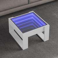 Salontafel met Infinity LED 50x53x30 cm wit - thumbnail