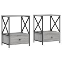 Nachtkastjes 2 st 50x41x65 cm bewerkt hout grijs sonoma eiken - thumbnail