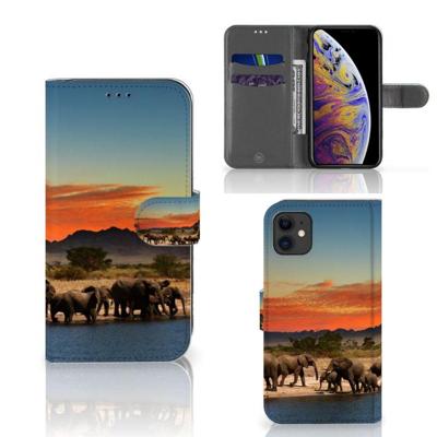 Apple iPhone 11 | Telefoonhoesje | Met pasjeshouder | Olifanten Apple iPhone 11 | Telefoonhoesje | Met pasjeshouder | Olifanten