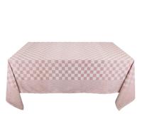 Toalha de Mesa Xadrez Bege e Branco 140x140cm 100% Algodão - Treb WS - thumbnail