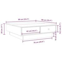 Salontafel 90x90x28 cm spaanplaat zwart - thumbnail
