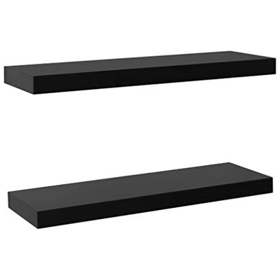 VidaXL Wandschappen zwevend 2 st 60x20x3,8 cm zwart VidaXL Wandschappen zwevend 2 st 60x20x3,8 cm zwart