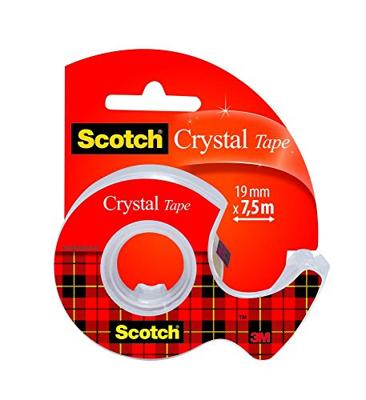Scotch Plakband Crystal ft 19 mm x 7,5 m, blister met 1 afroller met 1 rolletje Scotch Plakband Crystal ft 19 mm x 7,5 m, blister met 1 afroller met 1 rolletje