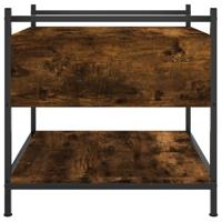 Salontafel 50x50x50 cm bewerkt hout gerookt eikenkleurig - thumbnail