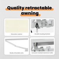 VidaXL Inklapbaar zonnescherm crème 350 x 200 cm polyester en metaal - thumbnail