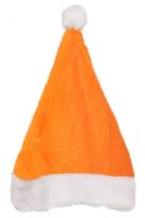 Kerstmuts oranje pluche - thumbnail