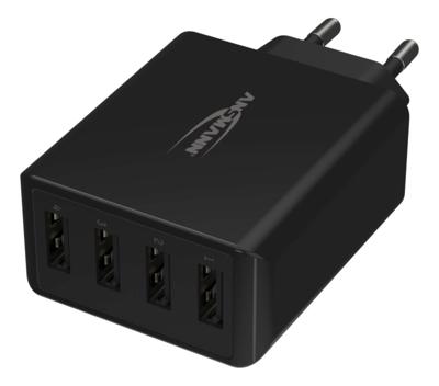 Ansmann HomeCharger HC430 USB-oplader 30 W 4x USB-A Zwart Binnen - thumbnail