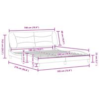 Bedframe met hoofdbord kunstleer zwart en wit 180x200 cm - thumbnail