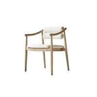 Tikamoon - Armstoel Colombe van massief acaciahout en bouclettestof - thumbnail