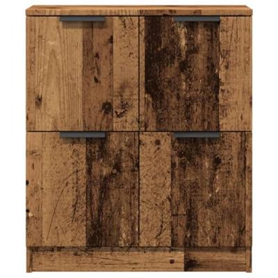 Dressoir 60x30x70 cm bewerkt hout oud houtkleurig
