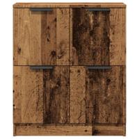Dressoir 60x30x70 cm bewerkt hout oud houtkleurig - thumbnail