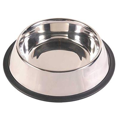 TRIXIE VOERBAK RVS / RUBBERRING 19X19 CM 450 ML 4 ST