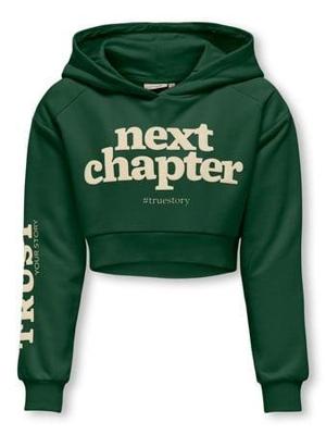 Kids ONLY winter hoodie meisjes - groen - KogDiana - cropped fit