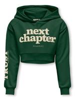 Kids ONLY winter hoodie meisjes - groen - KogDiana - cropped fit - thumbnail