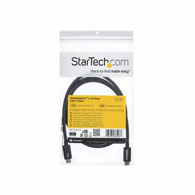 StarTech TBLT3MM1M Thunderbolt 3 Kabel Thunderbolt 3 Stecker auf Stecker, 20Gbit, 1m, schwarz