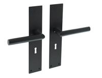 Intersteel Deurkruk Jura met schild 250x55x2mm zwart - thumbnail