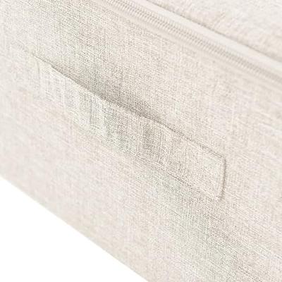 VidaXL Opbergboxen 2 st 70x40x18 cm stof crèmekleurig VidaXL Opbergboxen 2 st 70x40x18 cm stof crèmekleurig