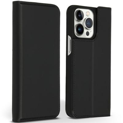 Accezz Premium Leather Slim Book Case voor Apple iPhone 13 Pro Telefoonhoesje Zwart Accezz Premium Leather Slim Book Case voor Apple iPhone 13 Pro Telefoonhoesje Zwart