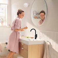 Hansgrohe Rebris S wastafelkraan - draaibare uitloop - met waste - mat zwart 72536670 - thumbnail