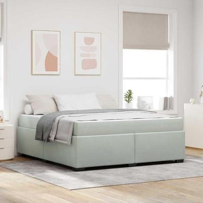 Bedframe met matras met matras Lichtgrijs 180 x 200 cm Fluweel