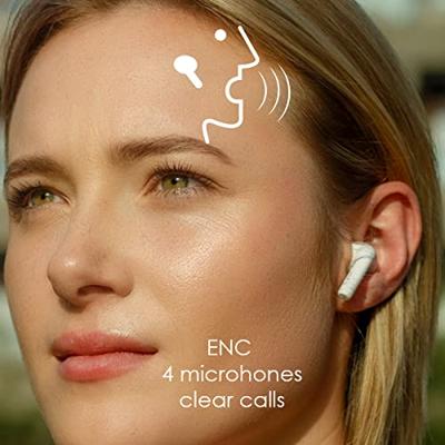 Boompods Bassline Compact In Ear oordopjes Bluetooth Wit Headset, Klankregeling, Volumeregeling, Bestand tegen zweet, Touchbesturing