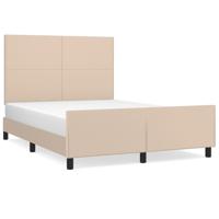 Bedframe met hoofdbord kunstleer cappucinnokleurig 140x190 cm - thumbnail