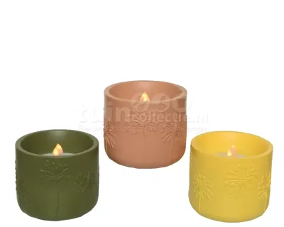 Solar Kaars Assorti Bloem 10cm 1st Solar Kaars Assorti Bloem 10cm 1st
