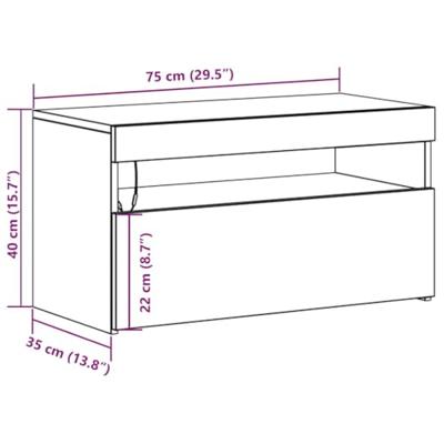 TV-kast 2 pcs Zwart 75 x 35 x 40 cm Bewerkt hout
