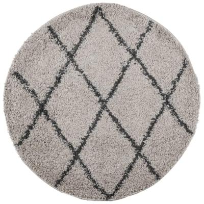 VidaXL Vloerkleed pamplona shaggy hoogpolig ø 280 cm beige antraciet