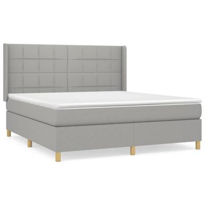 Boxspring met matras stof lichtgrijs 180x200 cm