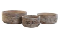 Middenstuk DKD Home Decor Wit Natuurlijk Mangohout 30,5 x 30,5 x 12,7 cm (3 Onderdelen) - thumbnail