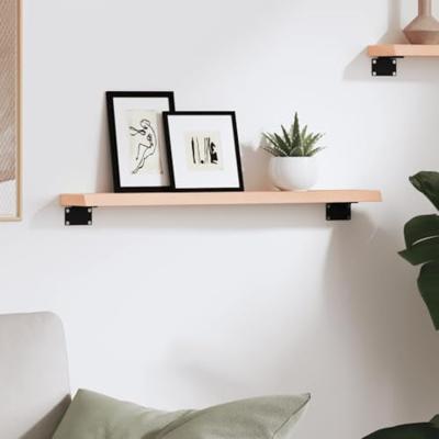 Wandschap 60x10x2 cm onbehandeld massief eikenhout