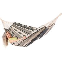 Tweepersoons hangmat - 350x160cm - Zwart - 160kg draagkracht- 100% katoen - binnen & buiten - thumbnail