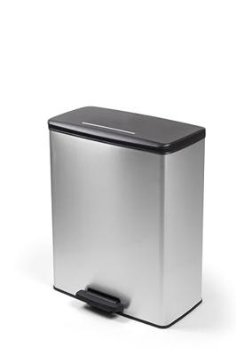 Curver Deco bin slim 254619 Afvalbak 52 l (b x h x d) 486 x 615 x 284 mm Zilver, Zwart 1 stuk(s)