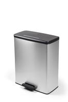 Curver Deco bin slim 254619 Afvalbak 52 l (b x h x d) 486 x 615 x 284 mm Zilver, Zwart 1 stuk(s) - thumbnail