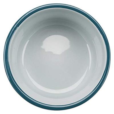 TRIXIE VOERBAK-SET KERAMIEK / METAAL PETROL / GRIJS 2X1,6 LTR