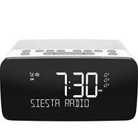 Pure Siesta Charge Bluetooth wekker digitaal met oplaadpad DAB/DAB+ digitale en FM-wekker, Bluetooth, USB, draadloos mobiele telefoonlaadstation, 40 zenderopslagplaatsen, AUX, USB, wit - thumbnail