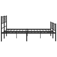 Bedframe met hoofd- en voeteneinde metaal zwart 140x190 cm - thumbnail